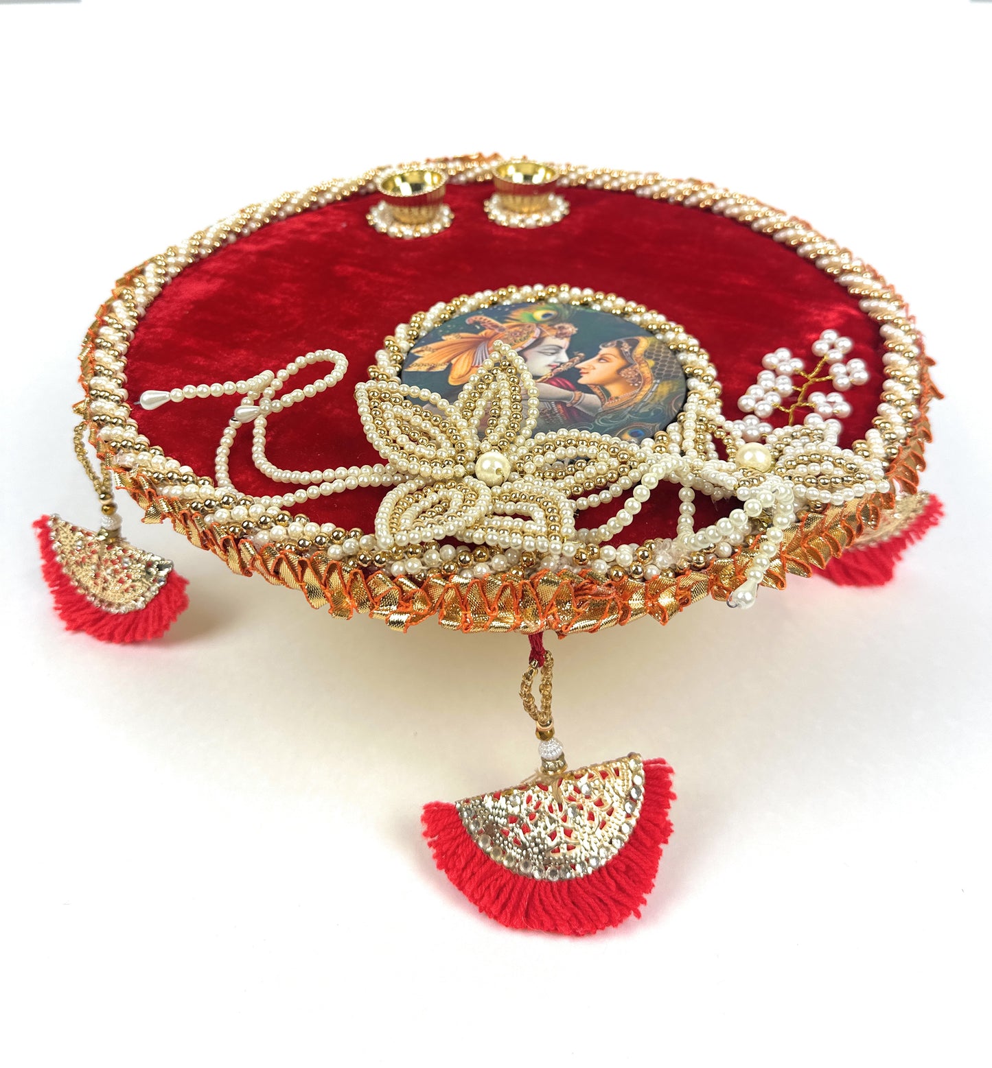 Decorated Plate | Aarti Thali | Unique Pooja Thali for Diwali & Housewarming | Perfect Gift for Auspicious Occasions